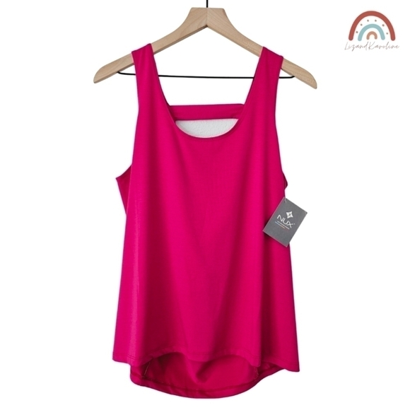New! Nux Exhale Tank Pink Sleeveless Athletic Yoga Top - Picture 2 of 10